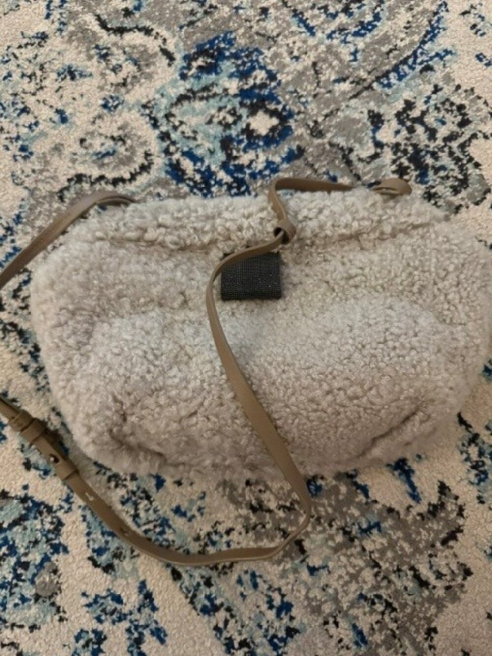 NEW NWOT MONGOLIAN LAMB SHEARLING BRUNELLO CUCINELLI CROSSBODY BAG - Picture 2 of 6